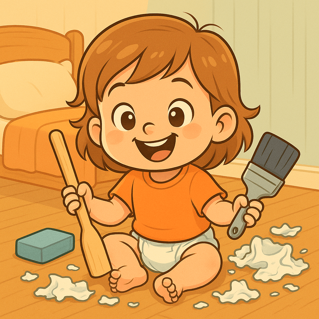 Paint Sticks, Sanding Blocks, and a Diaper&nbsp;Disaster